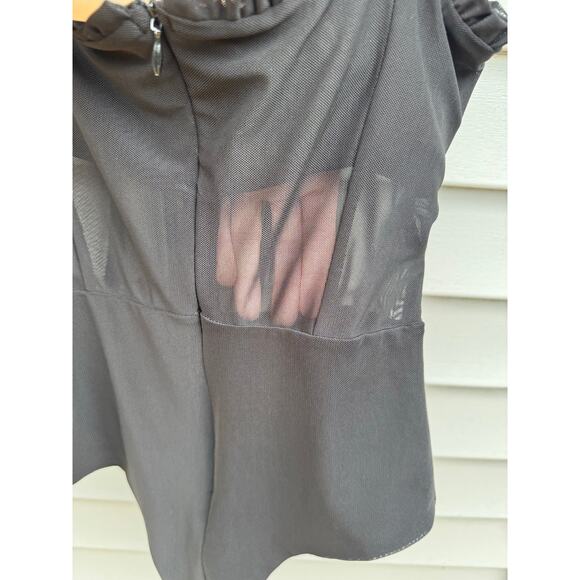 Princess Polly size 6 Cartia Black Structured Partially Sheer Bodysuit - Picture 11 of 14